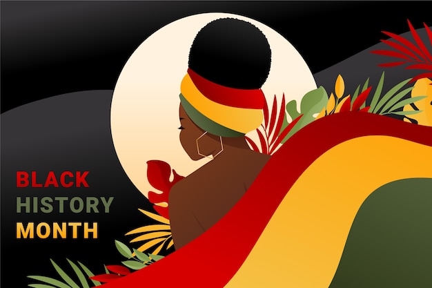 Gratis vector gradiënt achtergrond voor de black history month viering