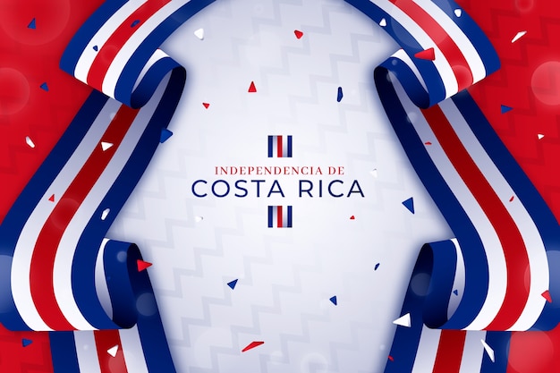 Gratis vector gradiënt achtergrond voor de viering van de onafhankelijkheid van costa rica