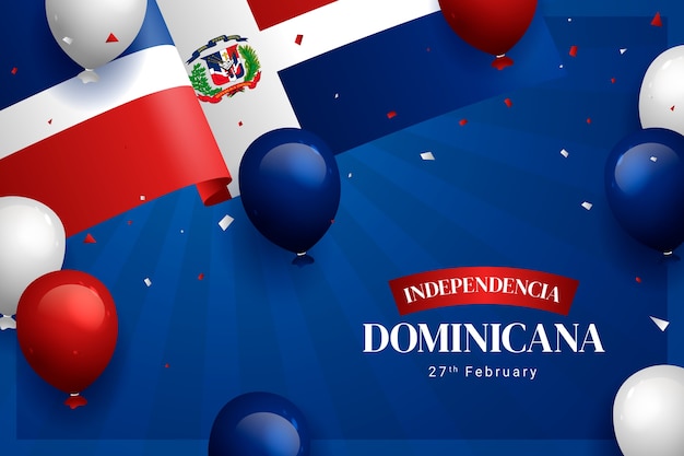 Gratis vector gradiënt achtergrond voor de viering van de onafhankelijkheidsdag van de dominicaanse republiek