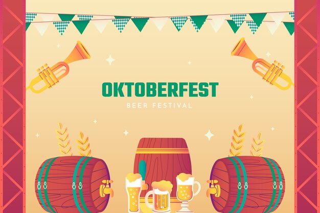 Gratis vector gradiënt achtergrond voor het oktoberfest bierfestival
