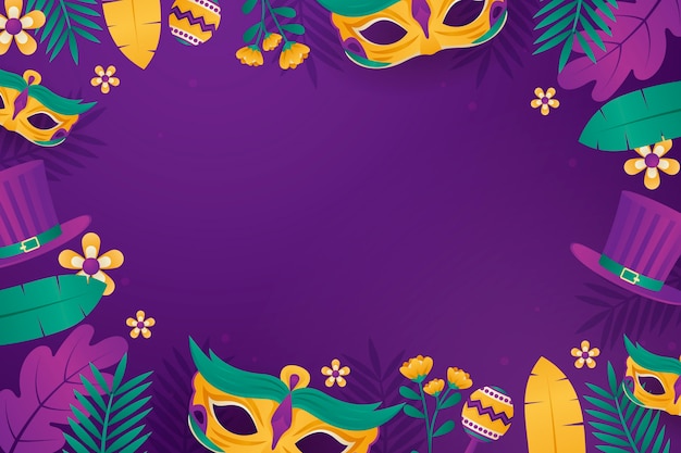 Gratis vector gradiënt achtergrond voor mardi gras festival