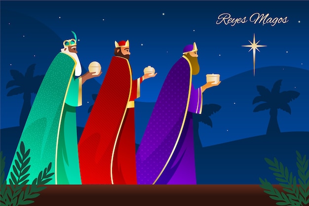 Gratis vector gradiënt achtergrond voor reyes magos