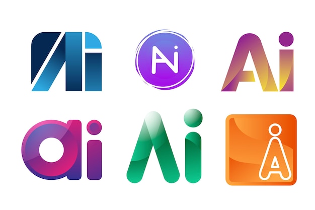 Gradient ai logo-collectie