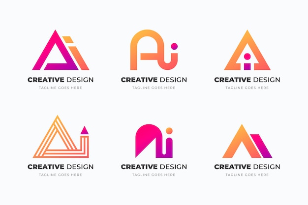 Gradient ai logo-collectie