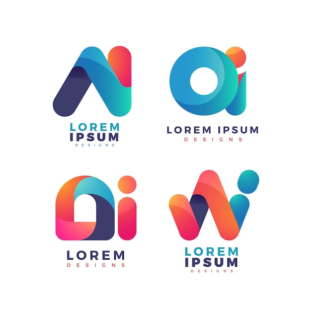 Gradient ai logo-collectie