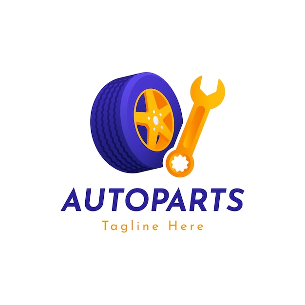 Gradiënt auto-onderdelen logo ontwerp