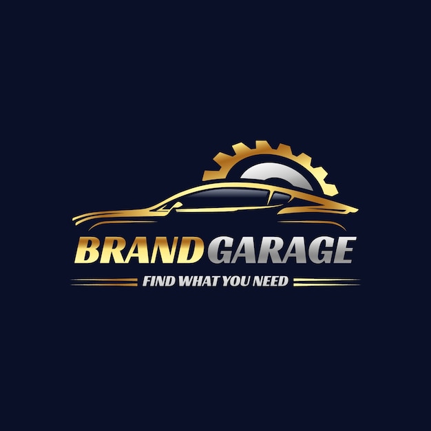 Gratis vector gradiënt auto-onderdelen logo ontwerp