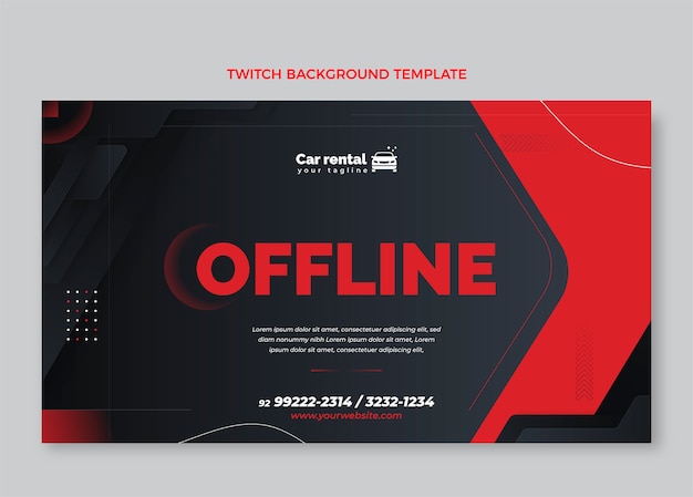 Gratis vector gradiënt autoverhuur twitch achtergrond