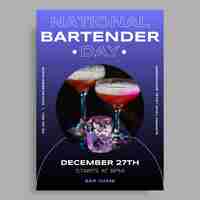 Gratis vector gradient barman's day flyer