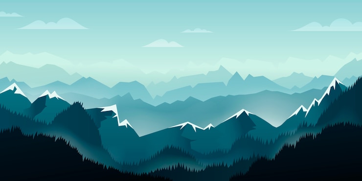 Gratis Vector gradiënt berglandschap