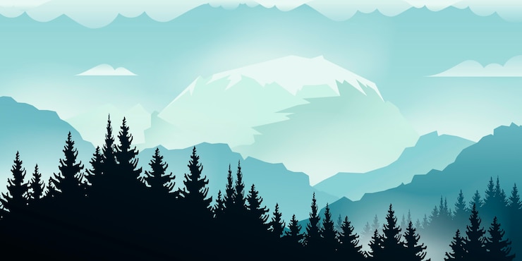 Gratis Vector gradiënt berglandschap