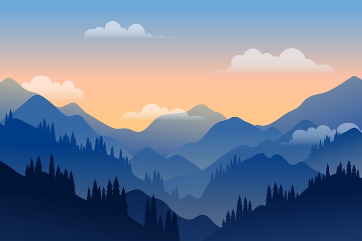 Gratis Vector gradiënt berglandschap