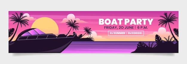 Gradient boat party twitch banner