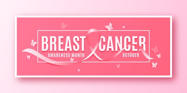 Gradiënt borstkanker bewustzijn maand social media voorbladsjabloon