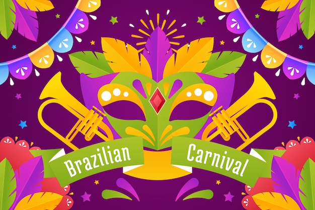 Gratis vector gradiënt braziliaanse carnaval achtergrond