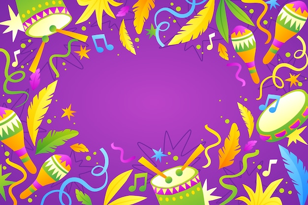 Gratis vector gradiënt braziliaanse carnaval achtergrond