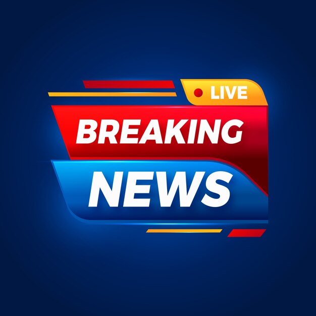 Gradient breaking news logo ontwerp