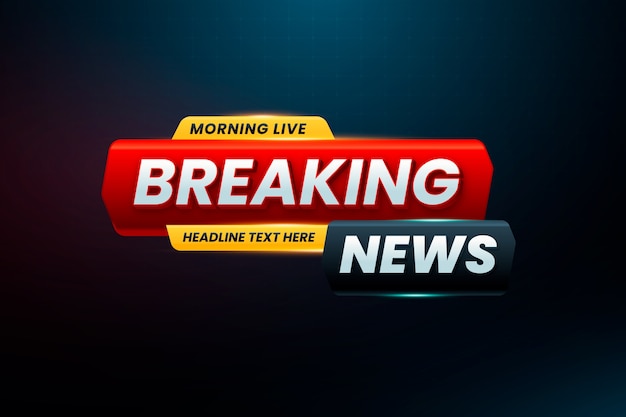 Gratis vector gradient breaking news logo ontwerp