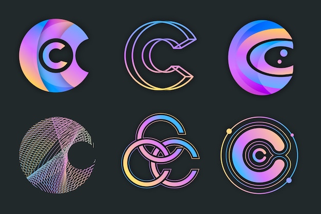 Gradient c logo's collectie