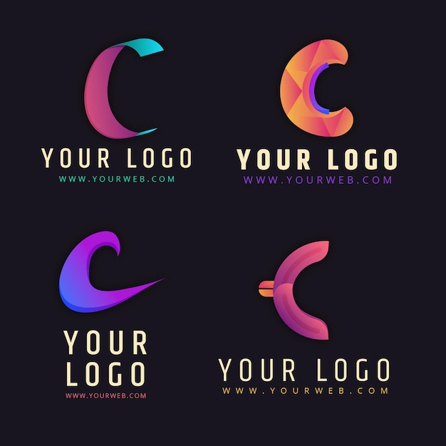 Gratis vector gradient c logo sjabloonverzameling