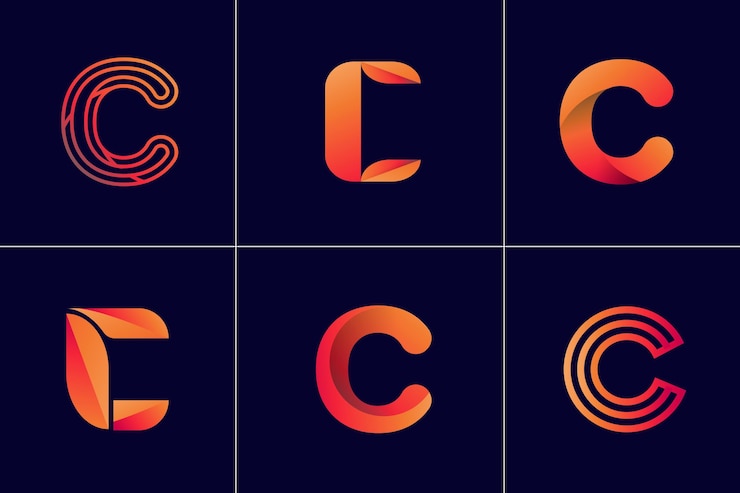 Gratis Vector gradient c logo sjabloonverzameling