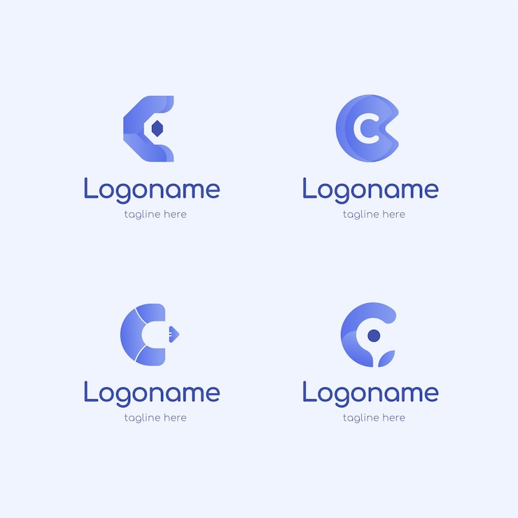Gratis Vector gradient c logo sjabloonverzameling