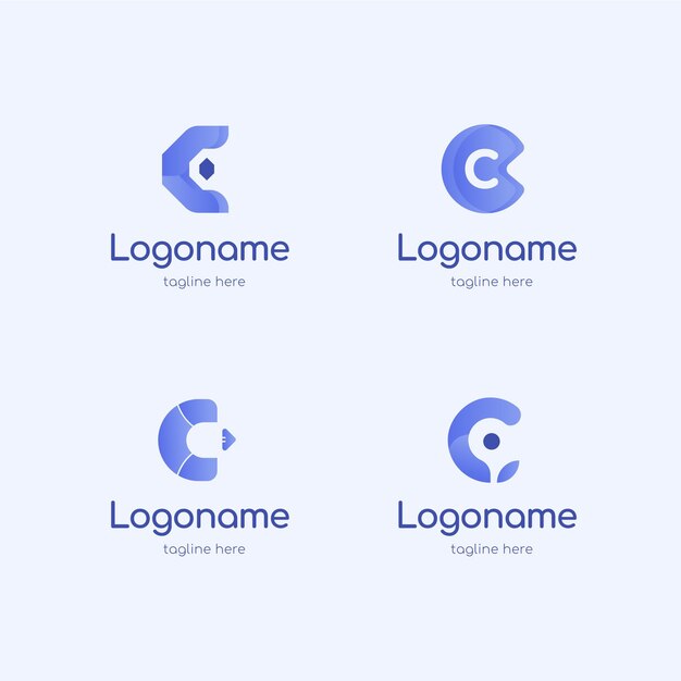 Gradient c logo sjabloonverzameling