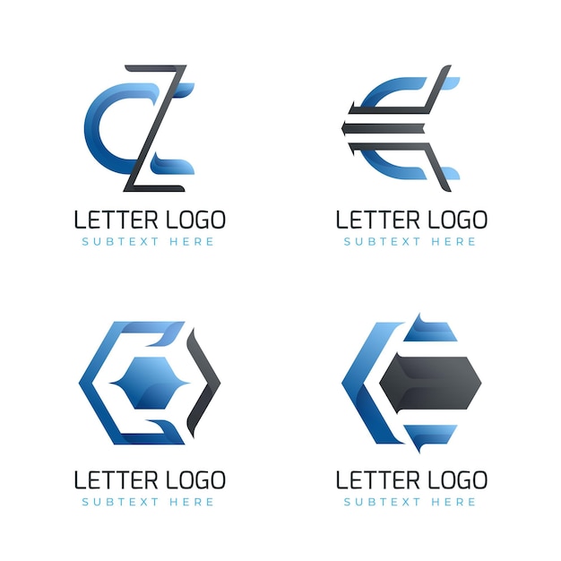 Gratis vector gradient c logo sjabloonverzameling