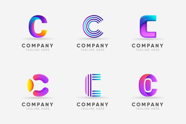 Gradient c logo sjabloonverzameling