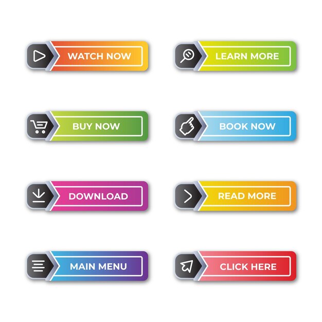 Gradient call-to-action-knopverzameling