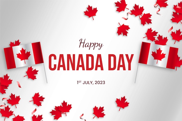 Gratis vector gradiënt canada dag achtergrond