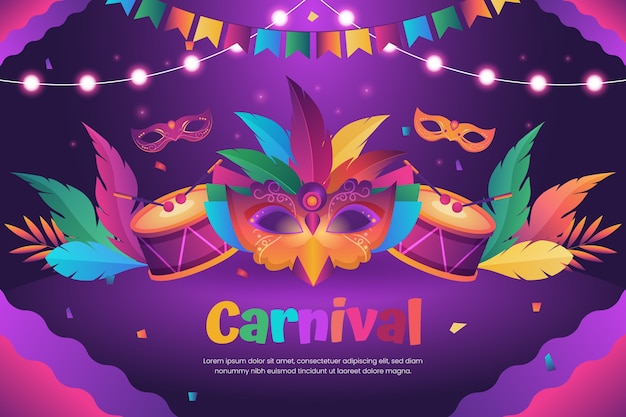 Gratis vector gradiënt carnaval evenement achtergrond