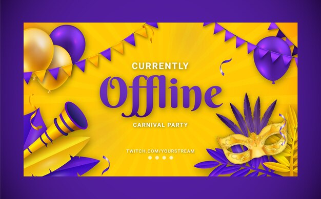 Gratis vector gradiënt carnaval twitch achtergrond