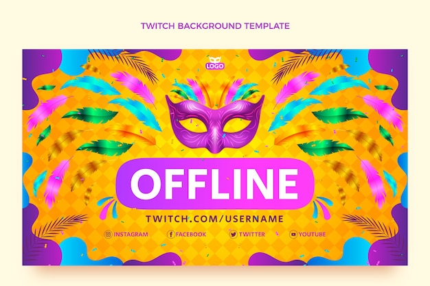 Gratis vector gradiënt carnaval twitch achtergrond