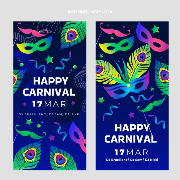 Gratis vector gradiënt carnaval verticale banners set
