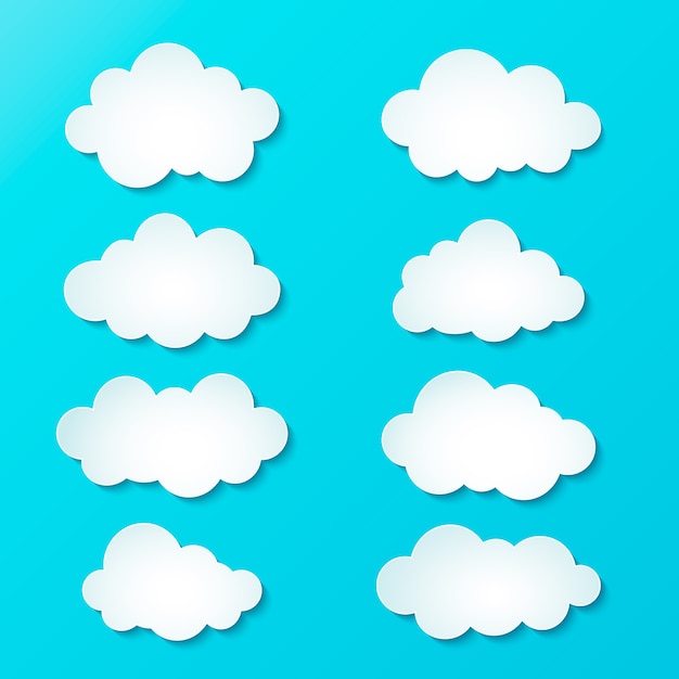 Gratis vector gradient cloud-collectie