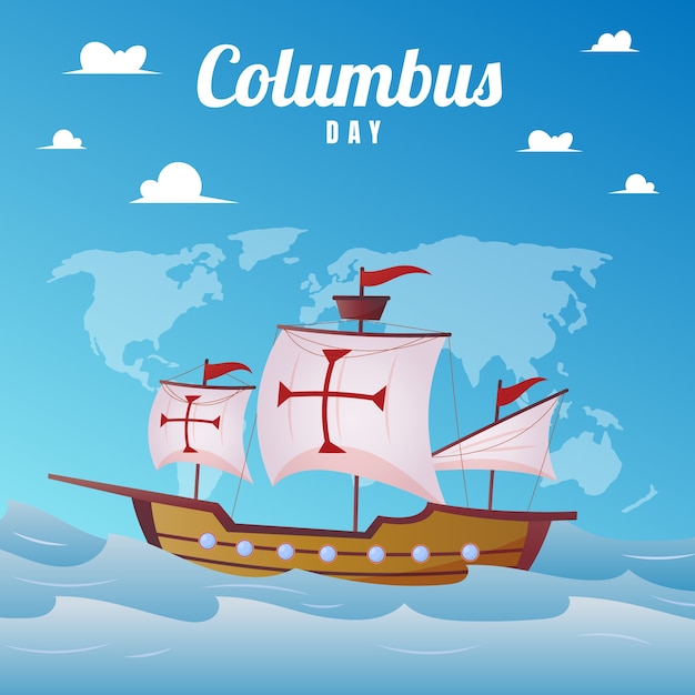 Gradient columbus day viering illustratie