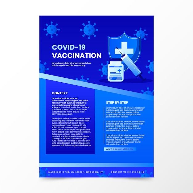 Gradient Coronavirus Vaccinatie Flyer-sjabloon