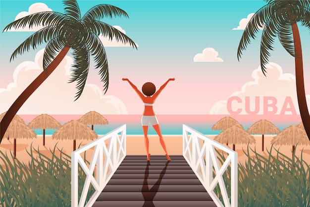 Gratis vector gradiënt cuba illustratie