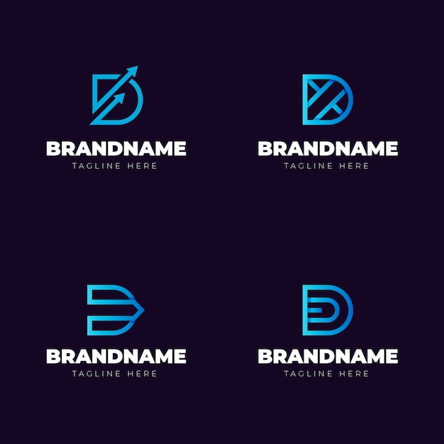 Gradient d logo sjabloonverzameling