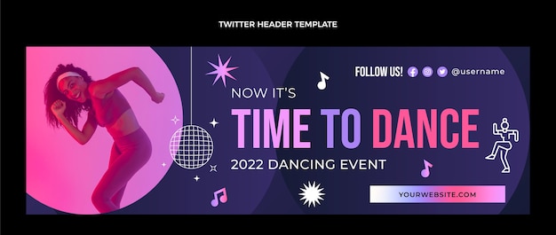 Gratis vector gradient dansshow twitter header