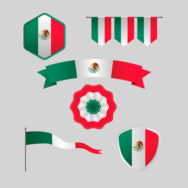 Gratis vector gradiënt dia de la bandera elementen collectie