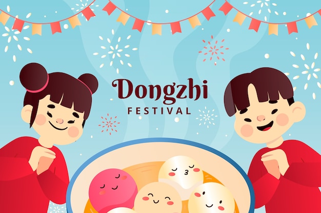 Gradiënt dongzhi festival achtergrond