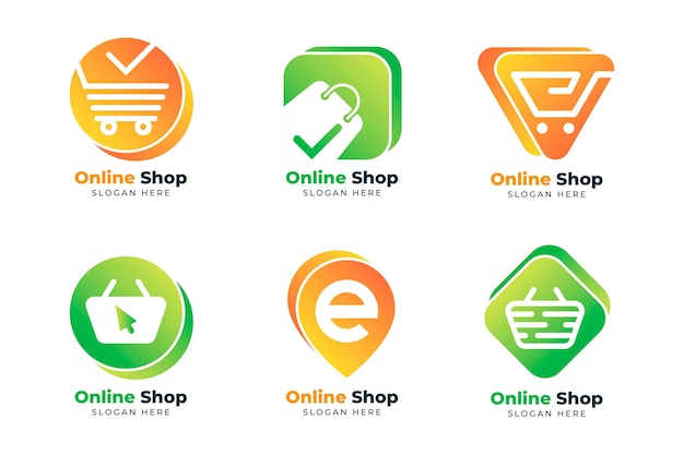 Gradient e-commerce logo's pakket