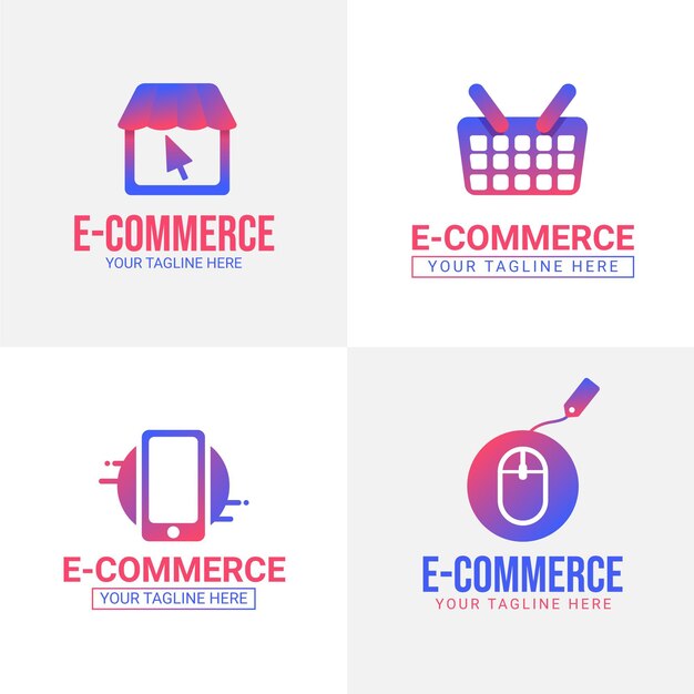 Gradient e-commerce logo's pakket