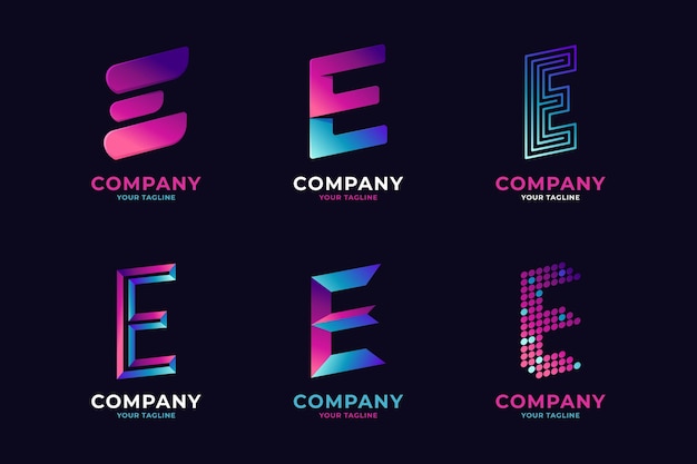Gradient e-logo sjablonen