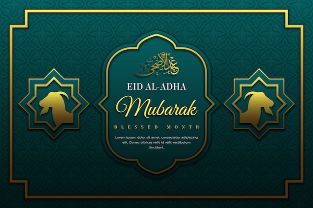 Gratis vector gradiënt eid al-adha achtergrond met geit