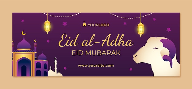 Gradient eid al-adha facebook omslag