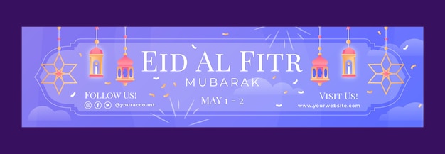 Gradiënt eid al-fitr twitch banner