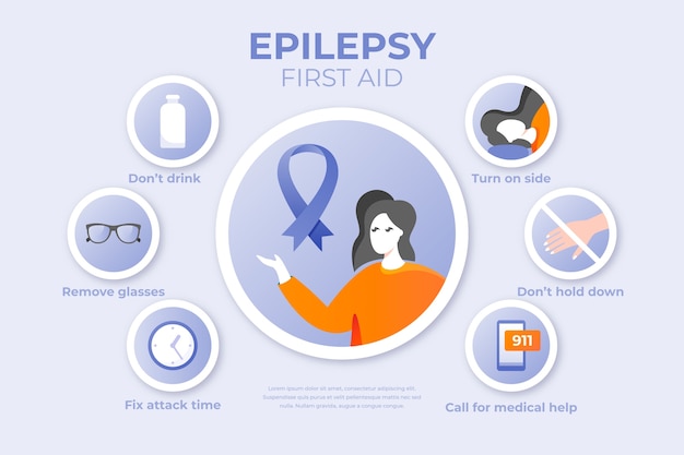 Gratis vector gradiënt epilepsie infographic